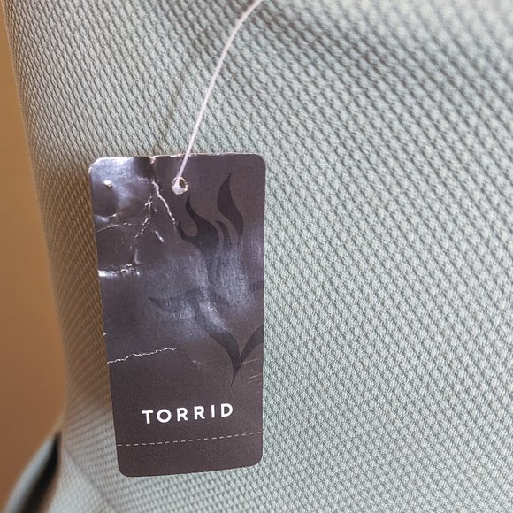 ~*NWT Torrid Sage Green Textured Crossfront Skater Dress - Size 2X - Picture 8 of 13